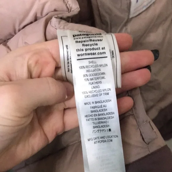 Patagonia Down Full Zip Jacket Puffer Dusky Brown - Picture 6 of 7